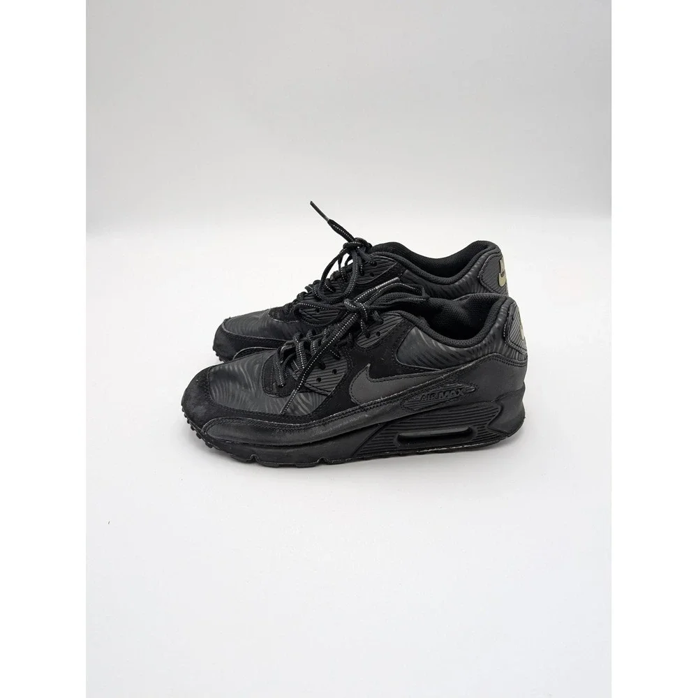 Nike Air‎ Max 90 Shoes Youth Size 6.5Y Black Kids Running Sneaker GS 307793-074